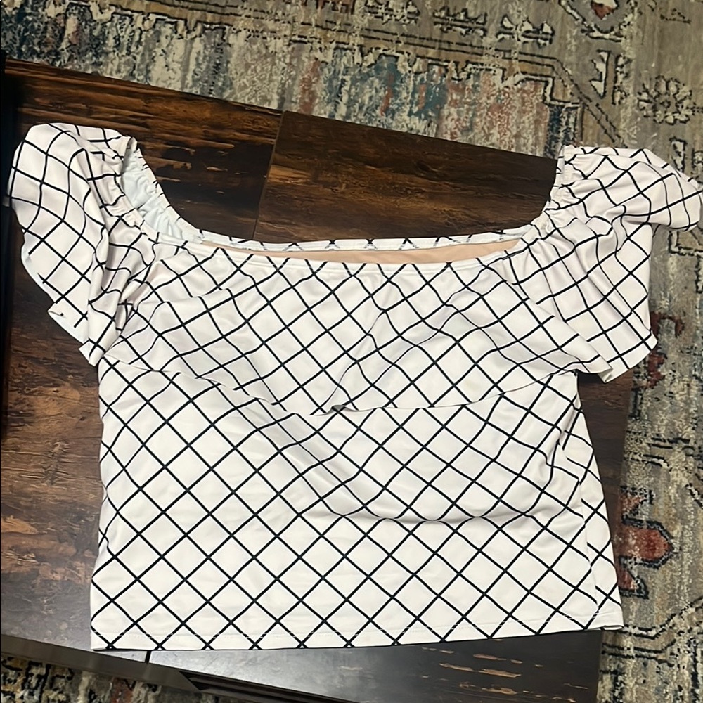 Checkered swim Women's Top